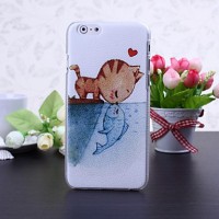modello del gatto bacio pesce TPU custodia morbida per iPhone 6 più